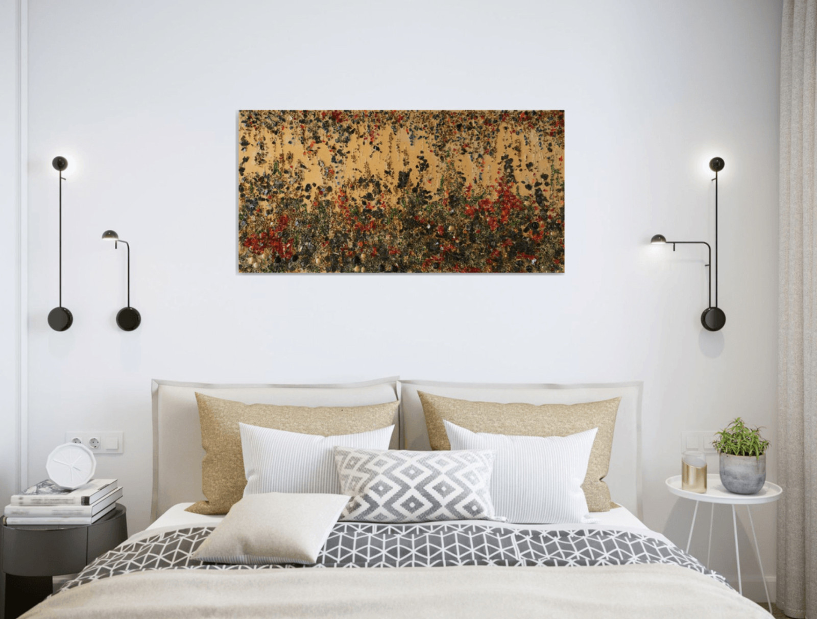 Спальня - Дизайн интерьера - Картины художницы Дианы Маливани (1)