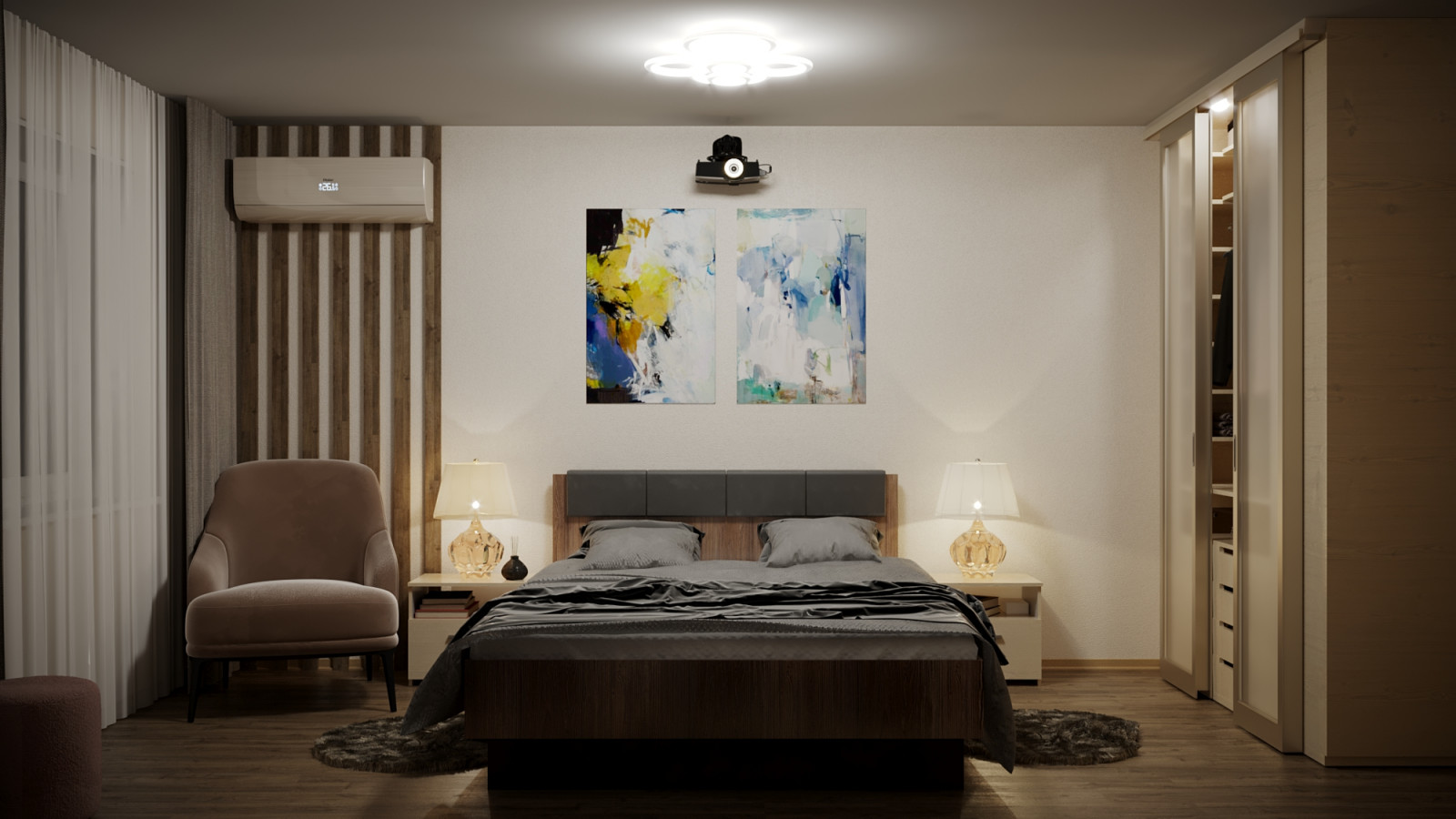 Визуализация дизайна интерьера комнаты