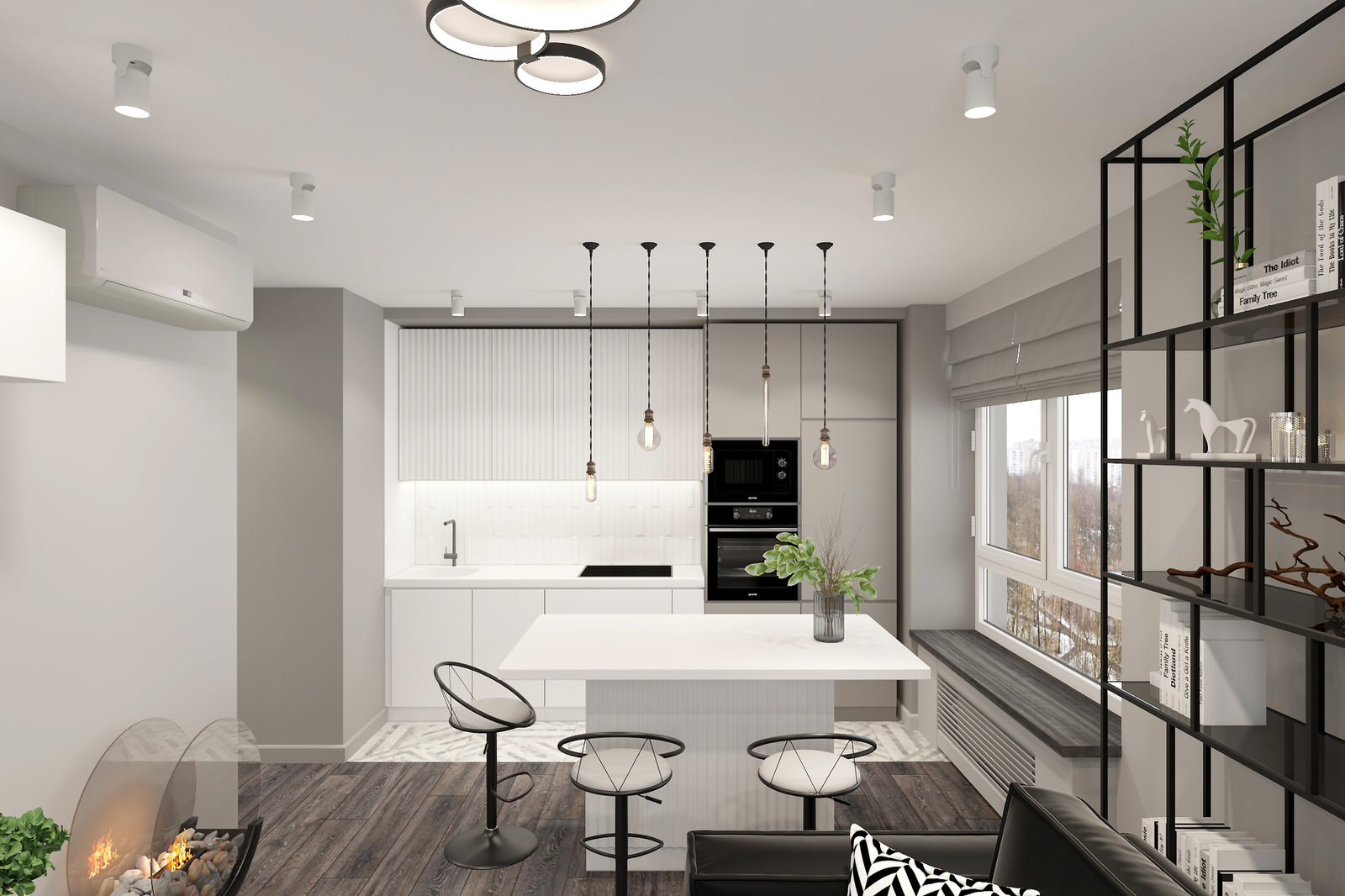 Обложка проекта: Двухкомнатная квартира 60 м2 в современном стиле в ЖК "Дмитровский Парк"