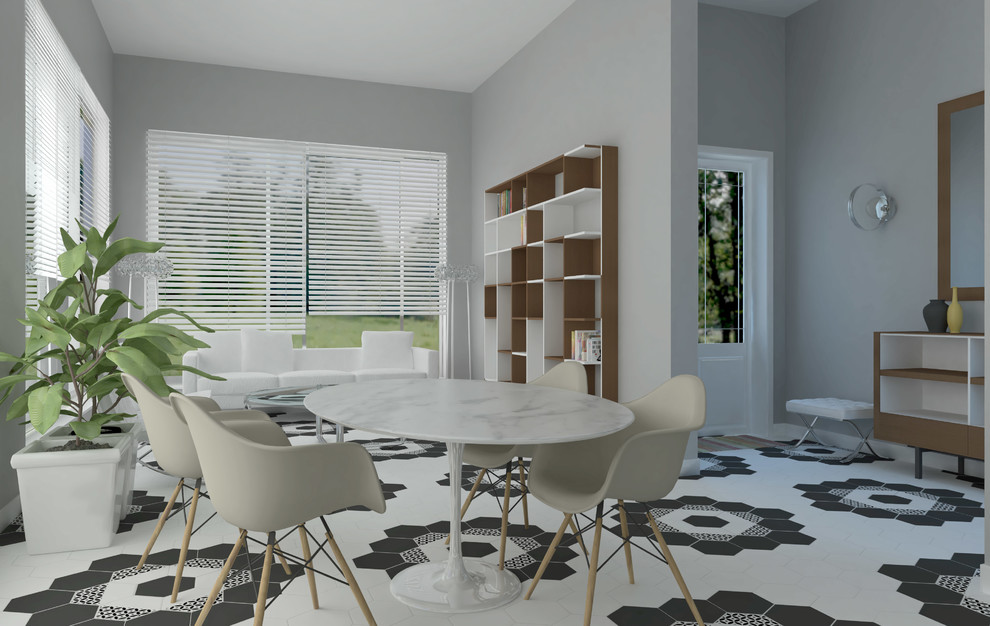 обеденная зона с плиткой БУРАНЕЛЛИ от KERAMA MARAZZI