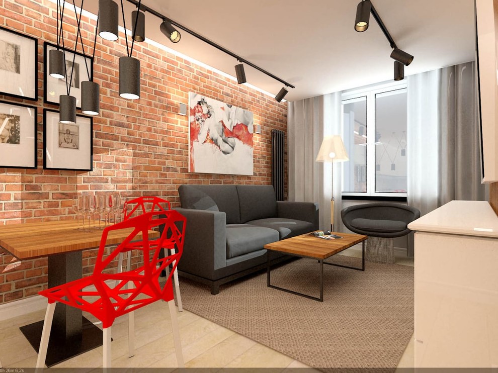 Интерьер Квартиры. Студия двушка. Лофт.