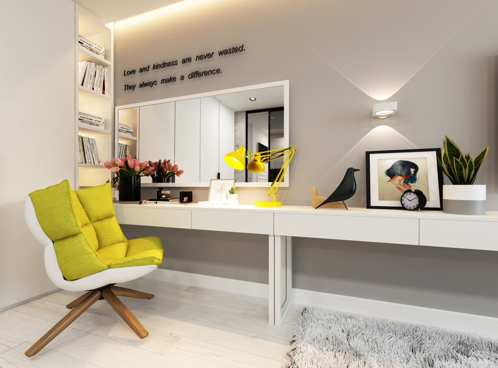 Apartment with yellow accents