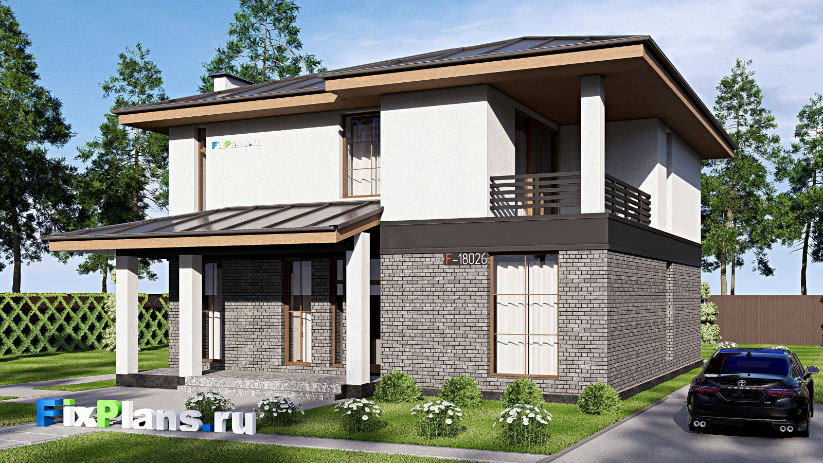 Проект двухэтажного дома 14х12 м S220м2 F-18026