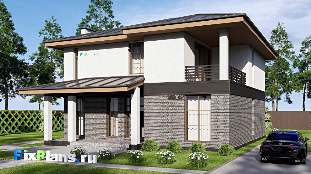 Проект двухэтажного дома 14х12 м S220м2 F-18026