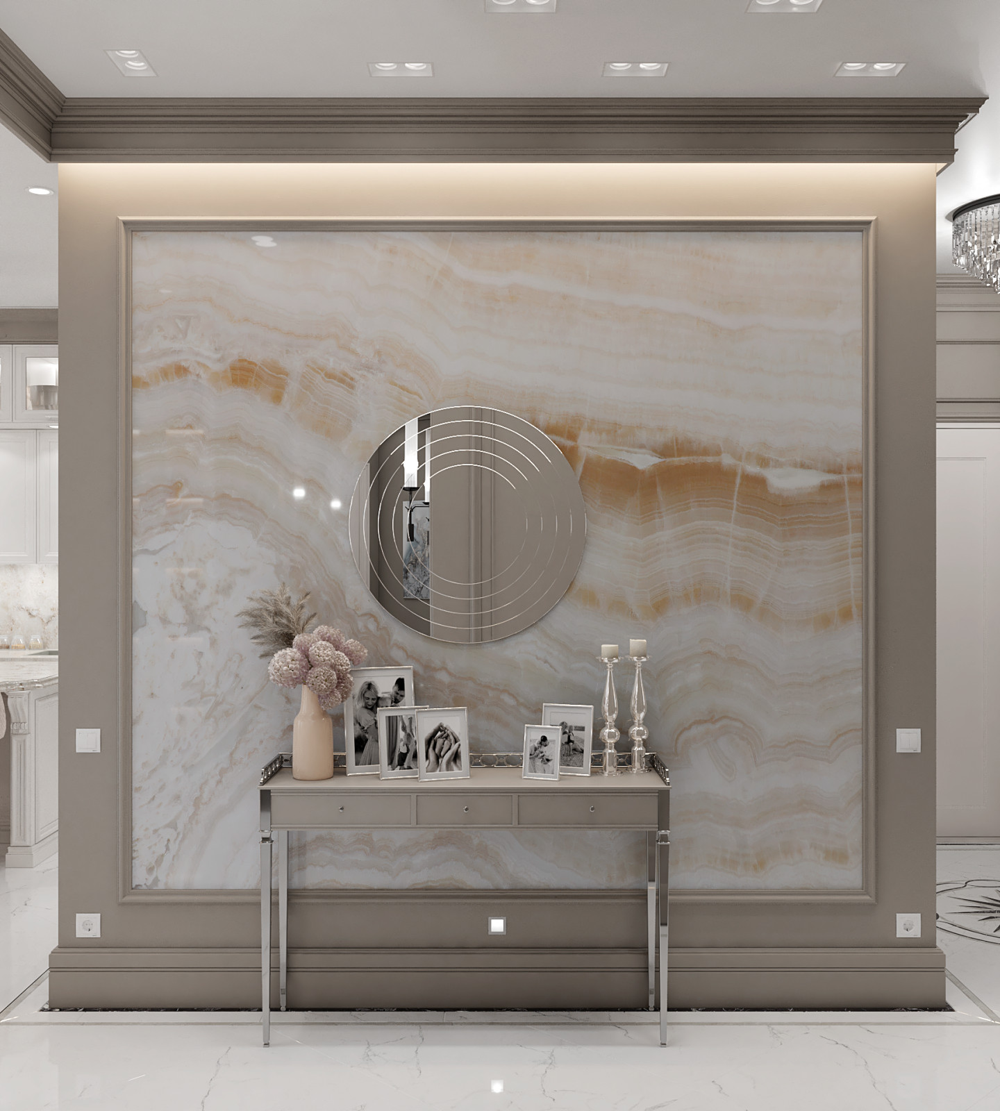 Гостиная в современном стиле в ЖК "Сердце Столицы"