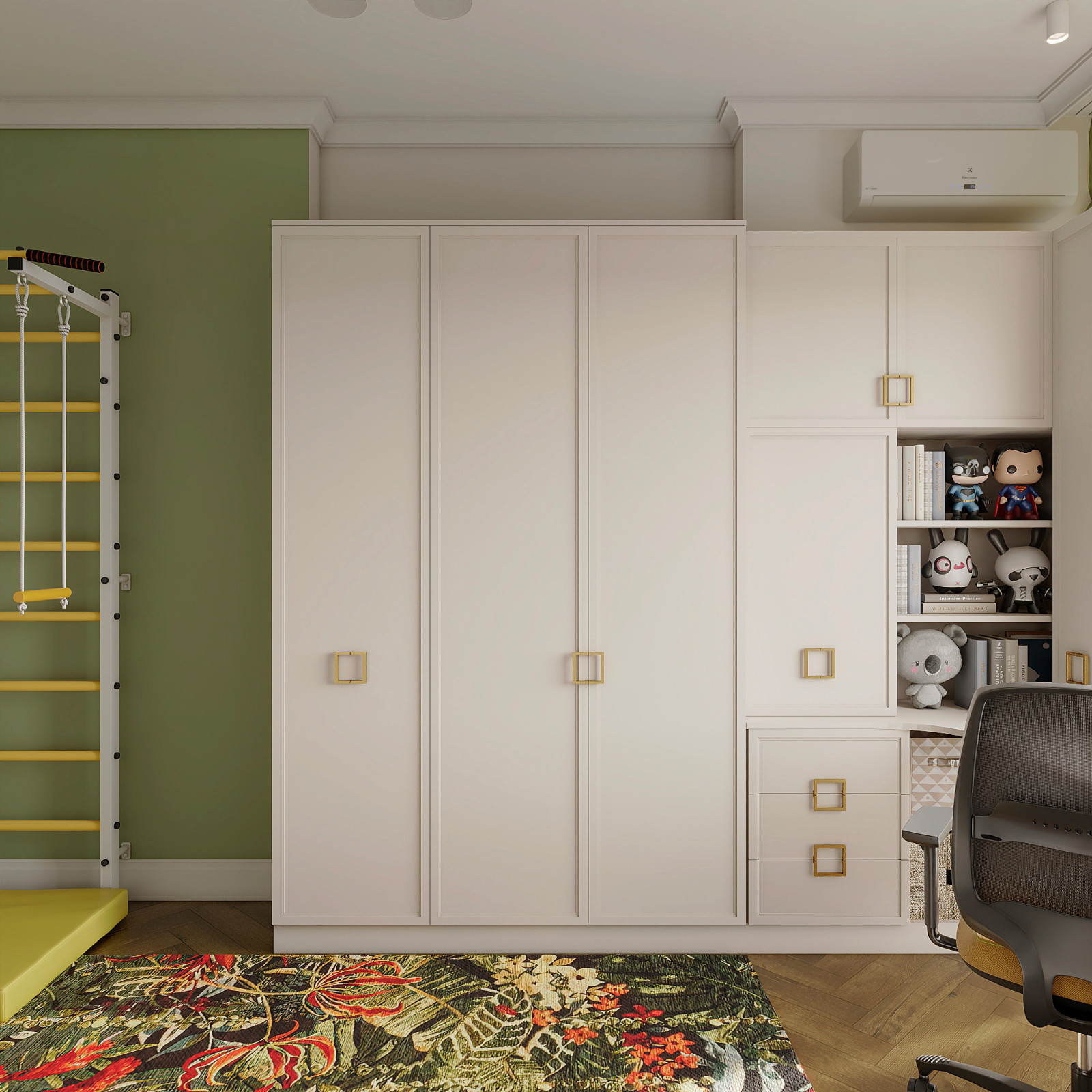 Утонченный проект с использованием разных стилей для семьи с двумя детьми