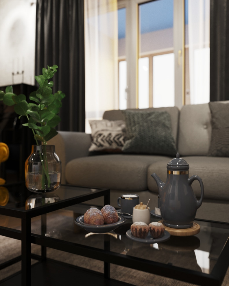 Кухня гостиная индустриальный стиль с элементами лофта