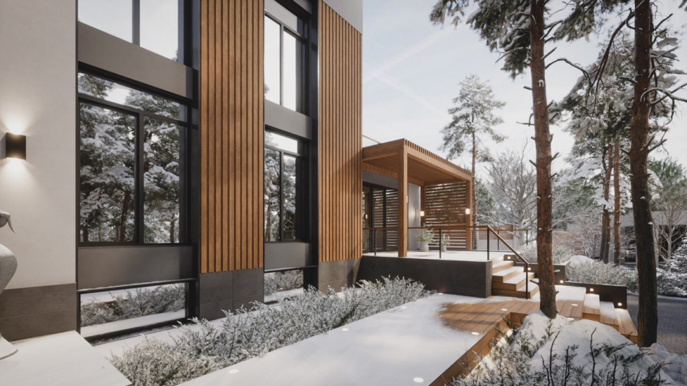 Реконструкция современного дома (зима)