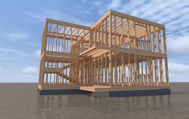 Каркасный индивидуальный жилой дом [003-У]