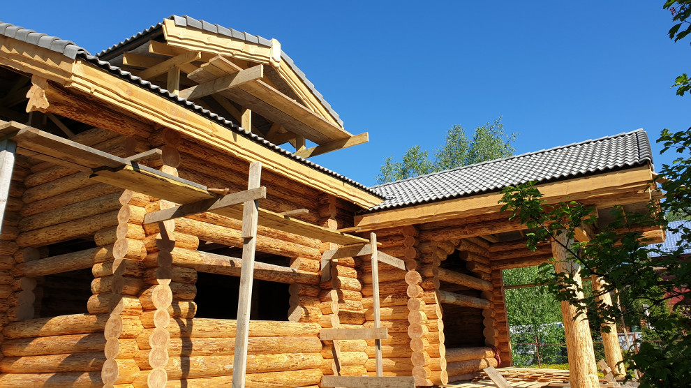 Обложка проекта: Дом из бревна ручной рубки 173 м.кв.