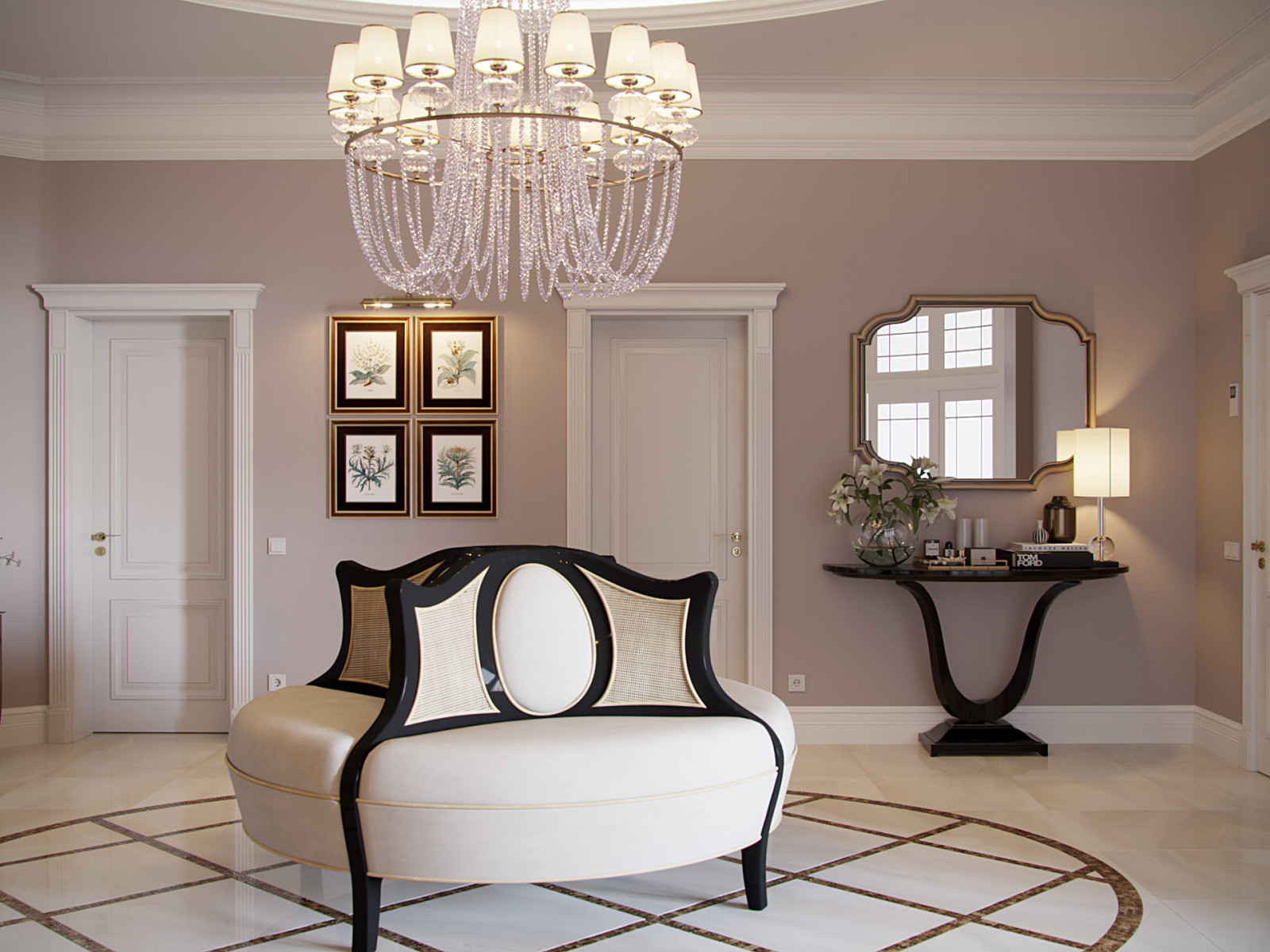 Декорирование интерьера холла в частном доме