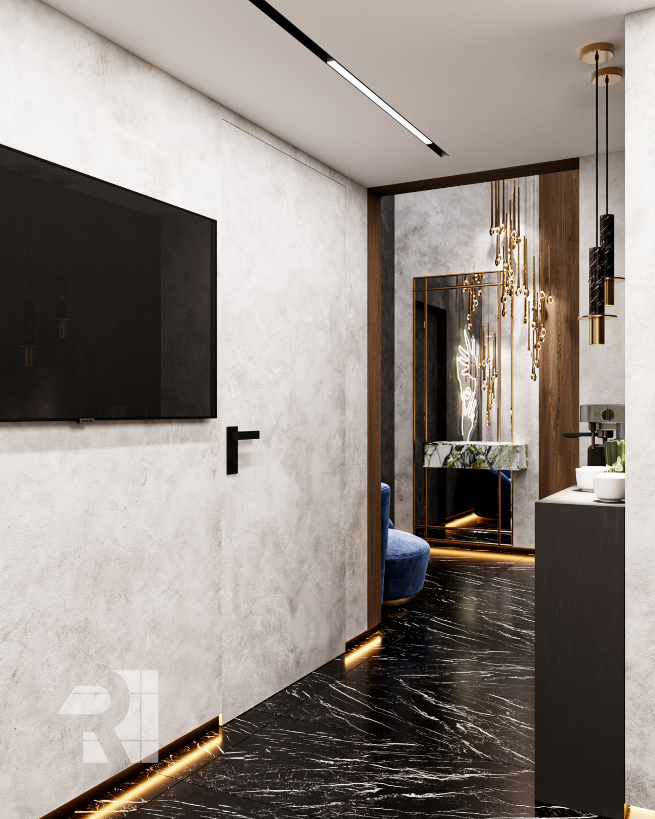 Дизайн салона красоты в стиле современный ар-деко