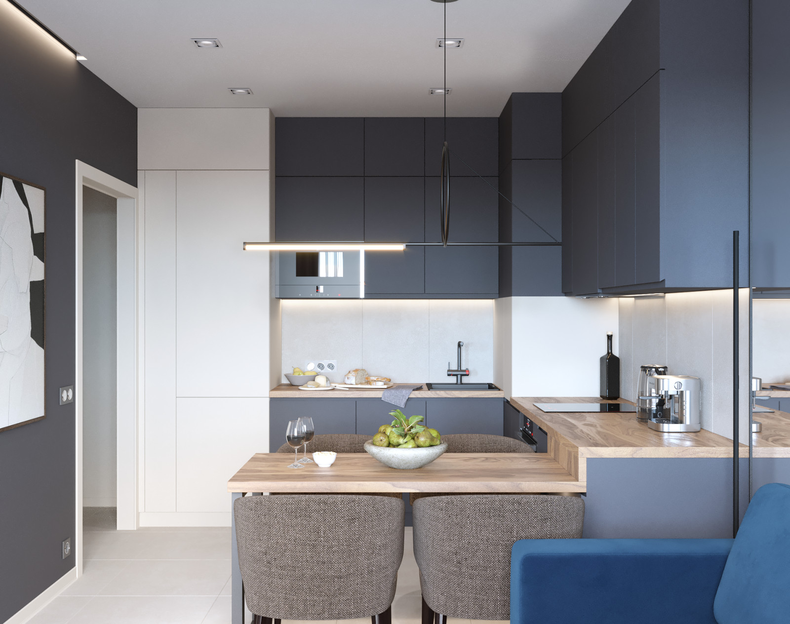 Проект студии в Санкт-Петербурге 21.5 м2