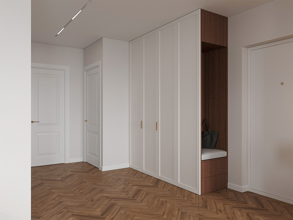 Обложка проекта: Неоклассический интерьер прихожей и кухни-гостиной