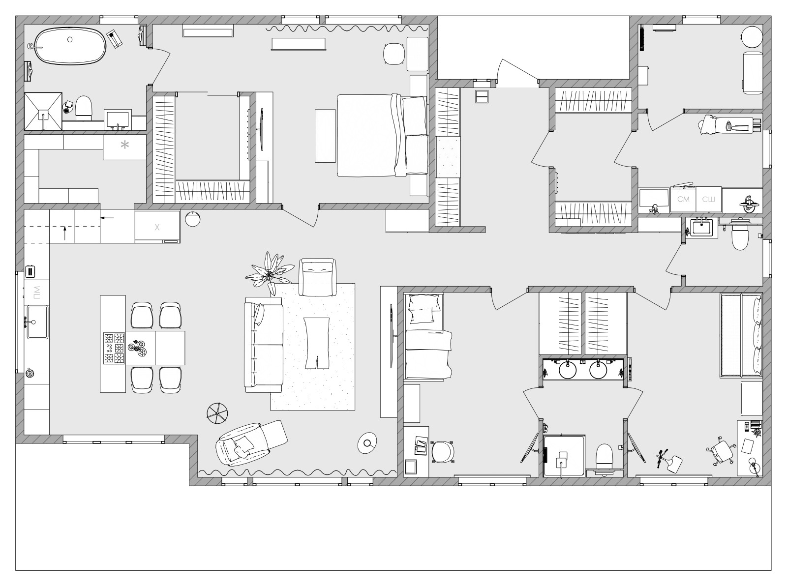 Обложка проекта: Планировочное решение дома 167 кв.м