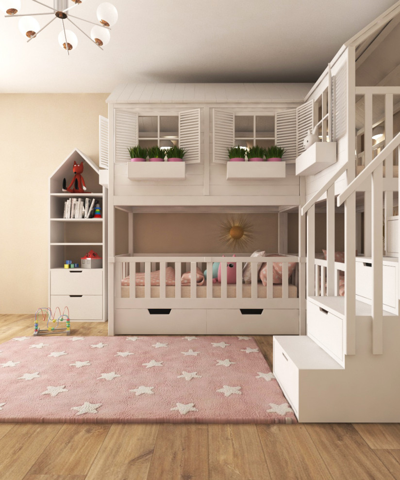 Кровать-домик в скандинавском стиле для детской спальни