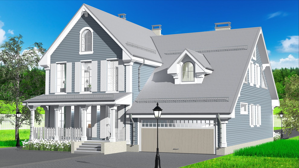 Обложка проекта: Коттедж в колониальном стиле