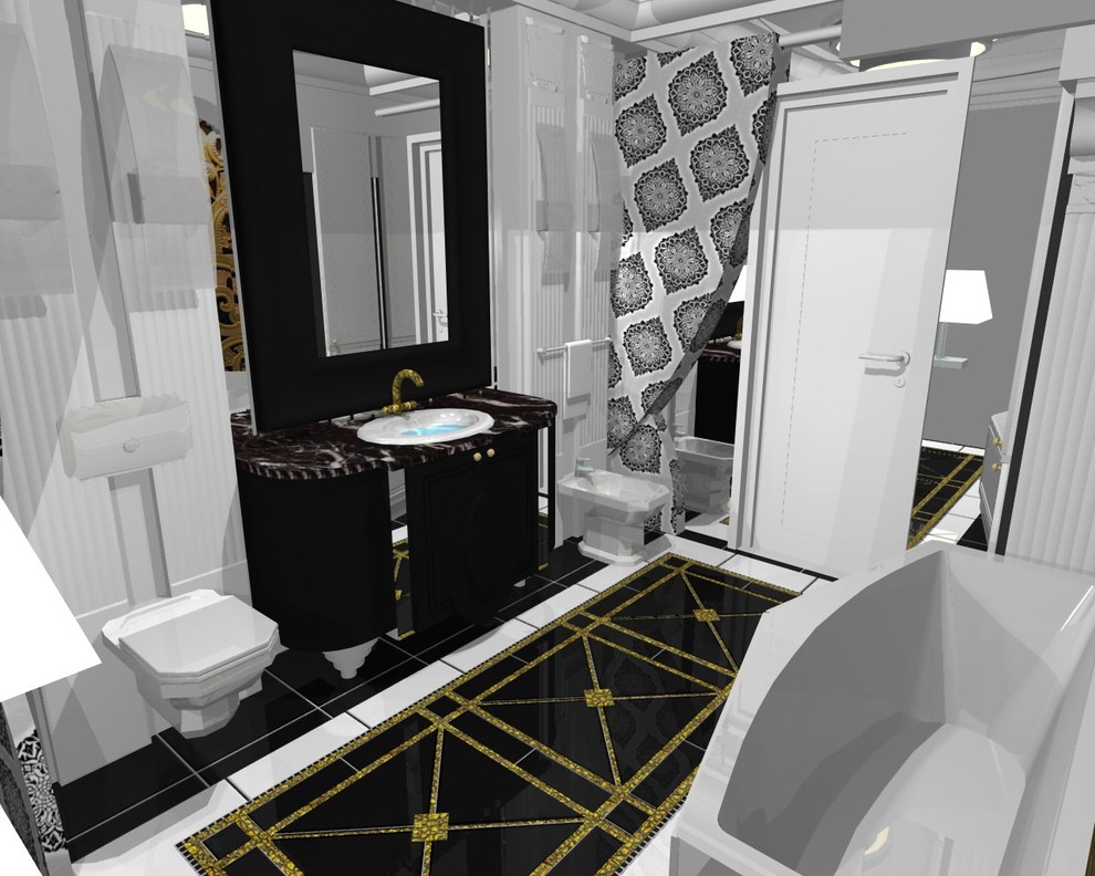 Ванная в стиле Ар-Деко. Эскиз.