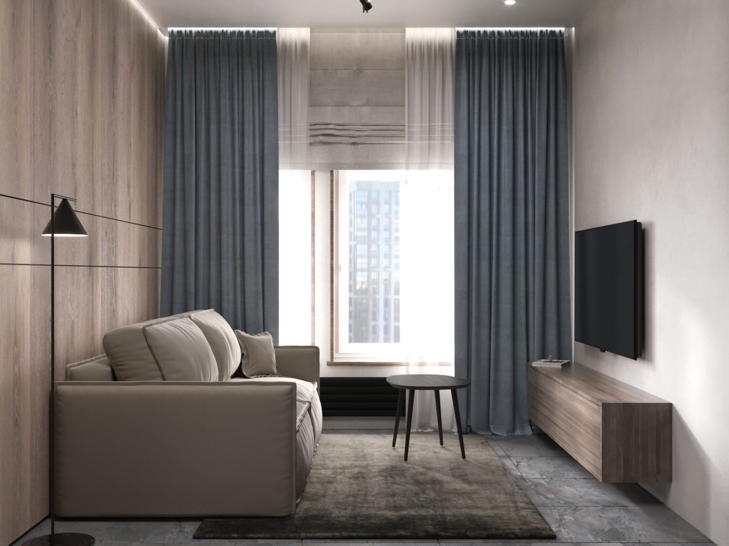 проект 1-комнатной квартиры MINIMALISM & LOFT