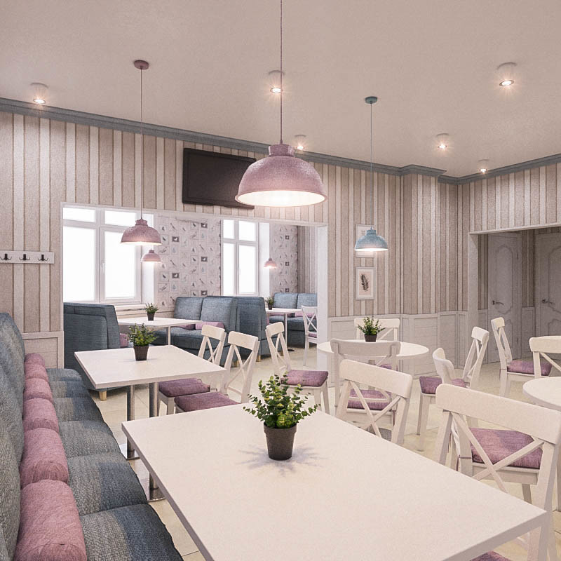 Обложка проекта: Кафе в нежном стиле, 85 кв.м.