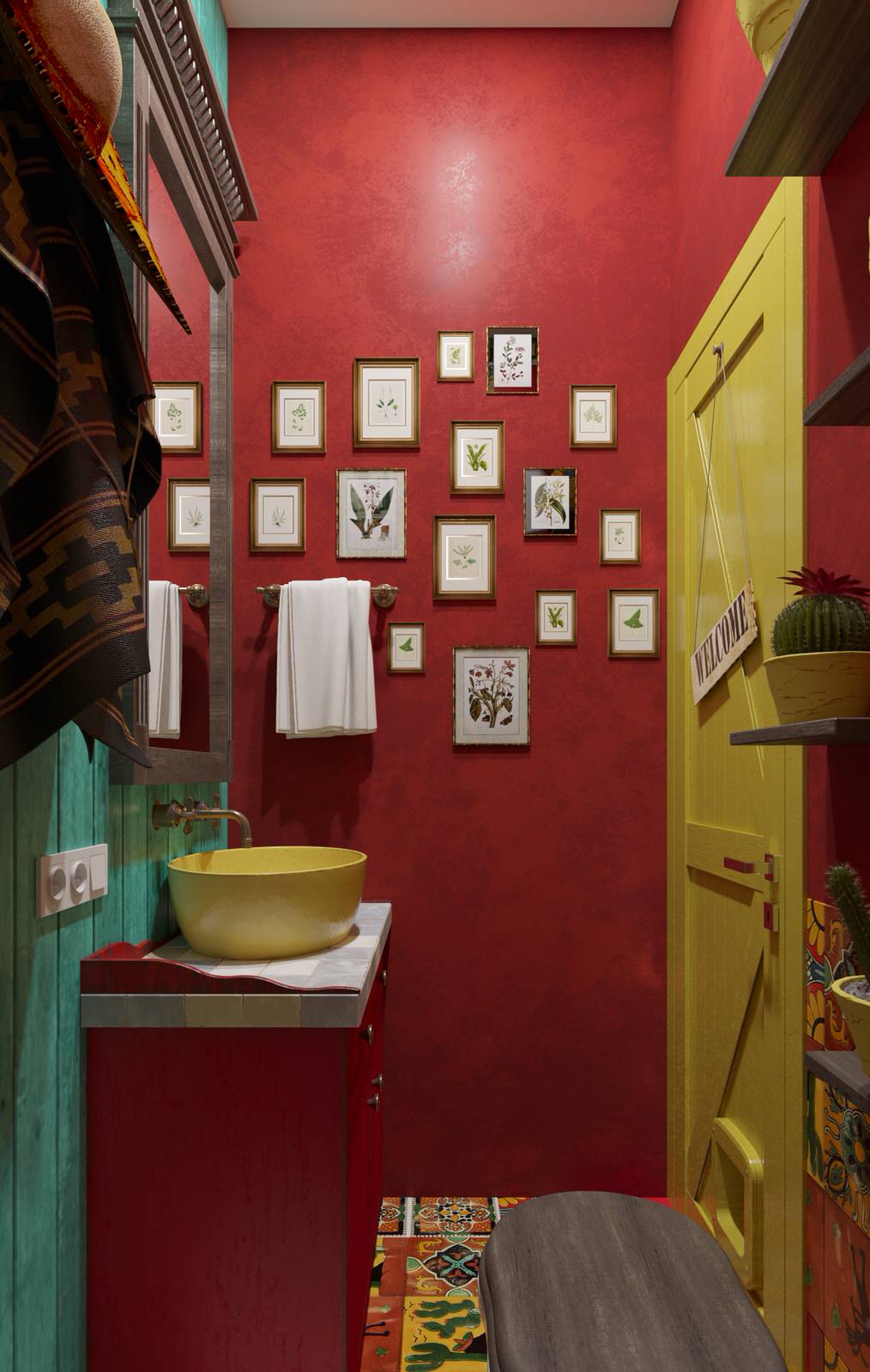 Санузел в Мексиканском стиле