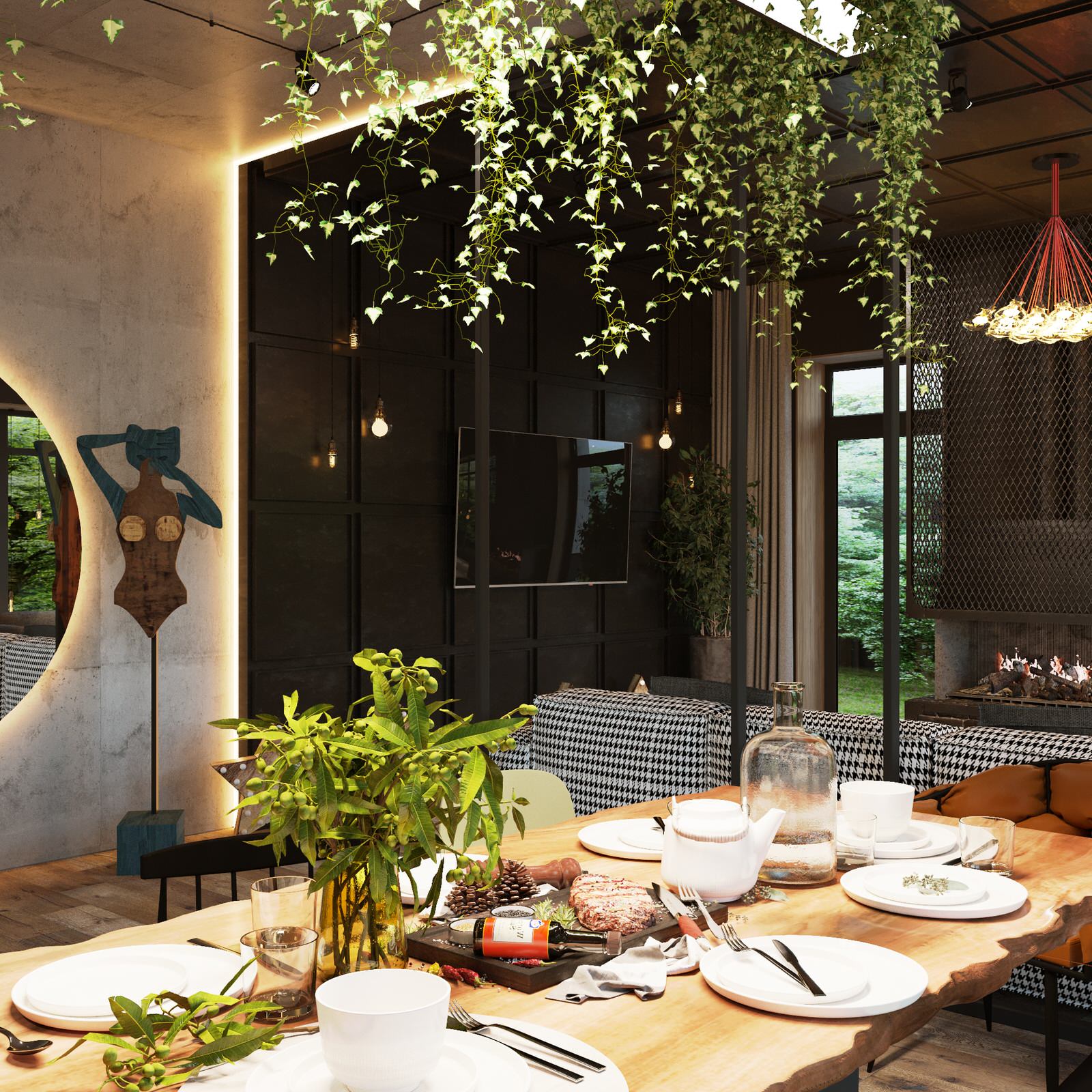 кухня-гостиная, спальня дома в КП Первомайский