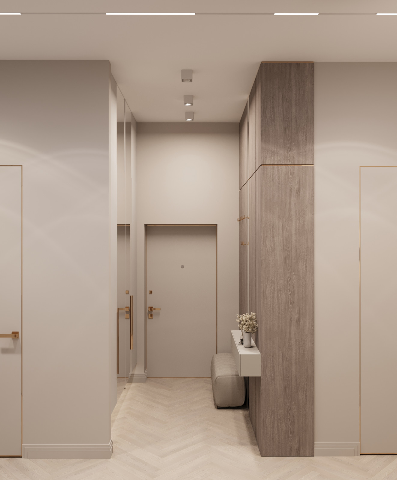 Прихожая-холл в квартире ЖК "Олимпика" г. Екатеринбург