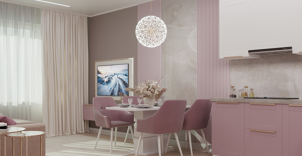 гостиная столовая в небольшой квартире