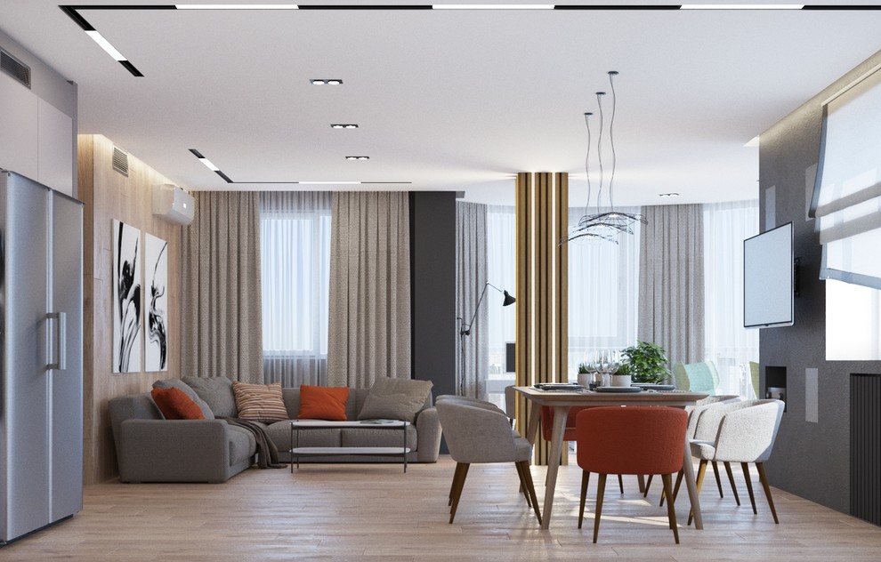 Дизайн проект в ЖК Ясный  3 к кв 107 м2 для молодой семьи