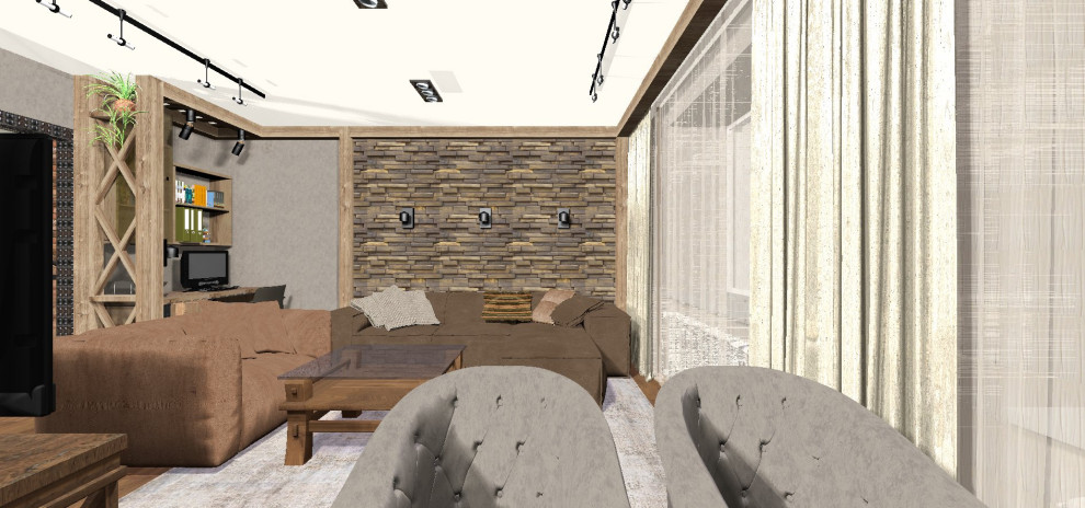 Обложка проекта: Лофт в гостиной