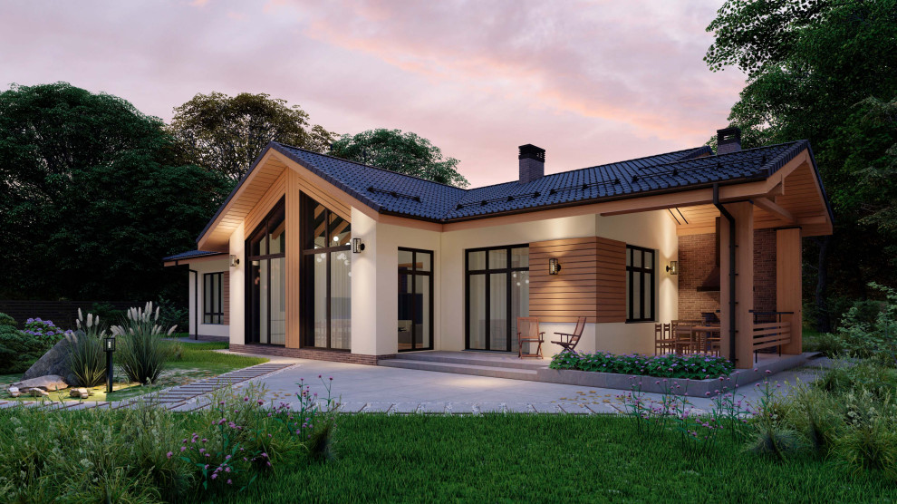 Одноэтажный загородный дом