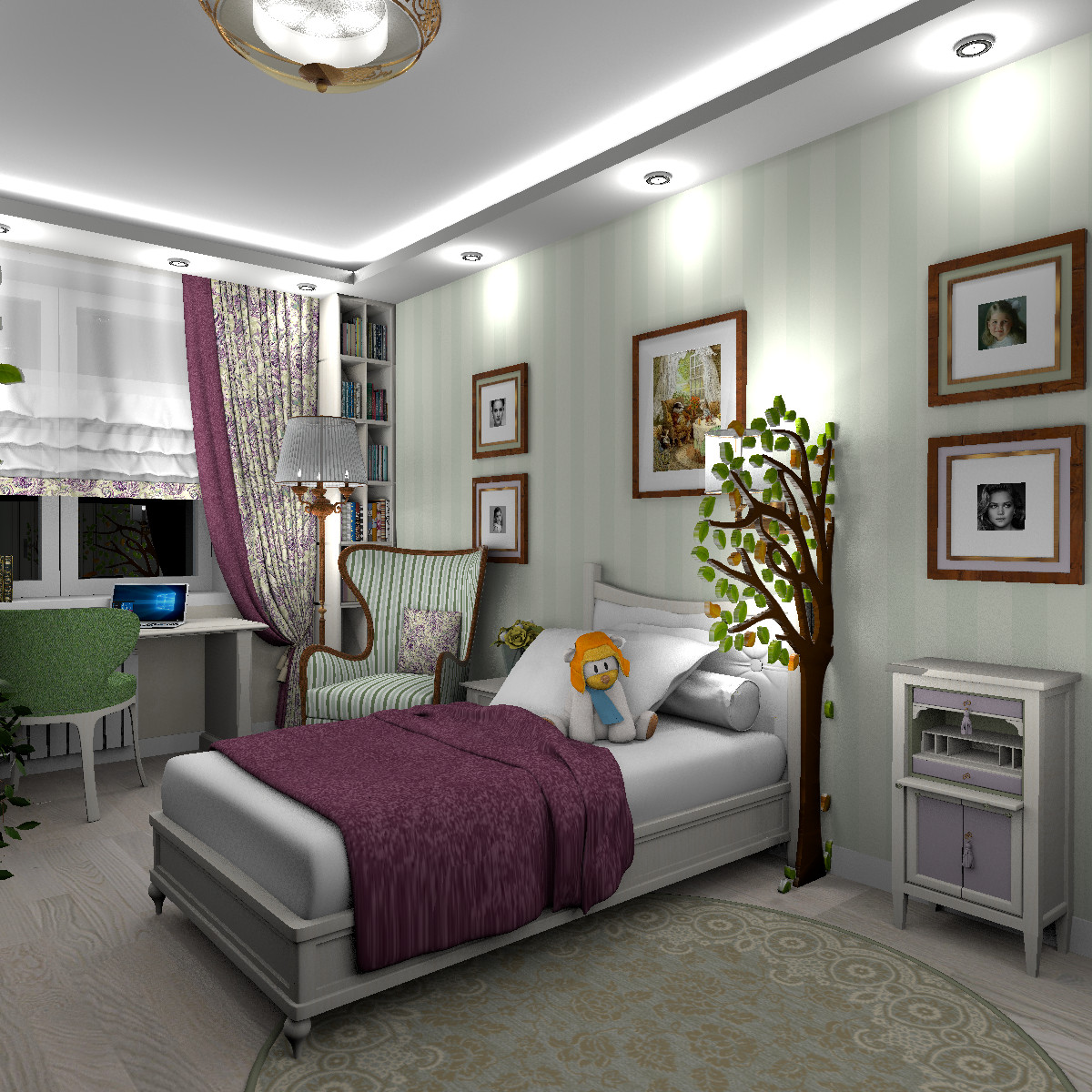 Переделка детской комнаты 16м2 для первоклассницы