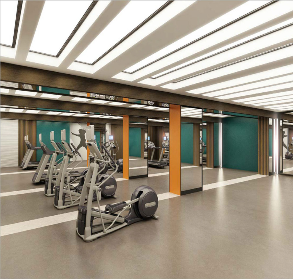 Интерьеры фитнес-центра ЖК "Jazz"
