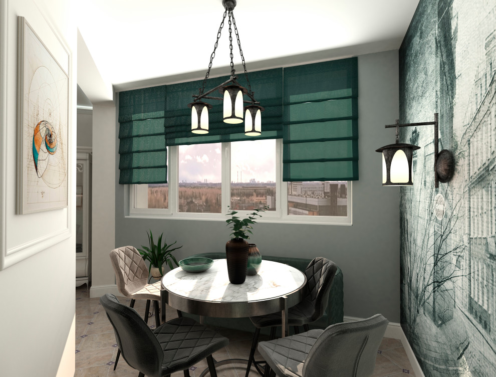 Совмещение кухни и гостиной, классика