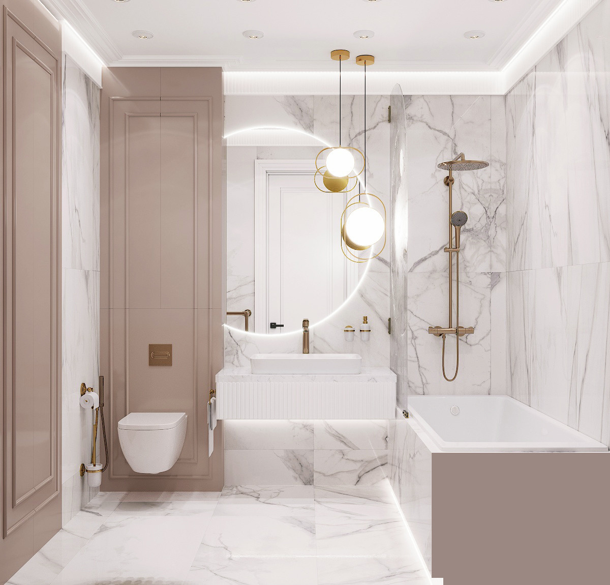 Неоклассика в пыльно-розовых тонах. Москва 2020