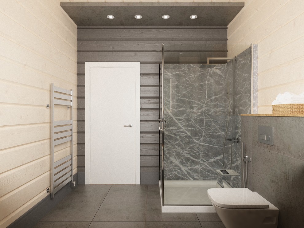 Интерьер загородного дома из оцилиндрованного бруса.