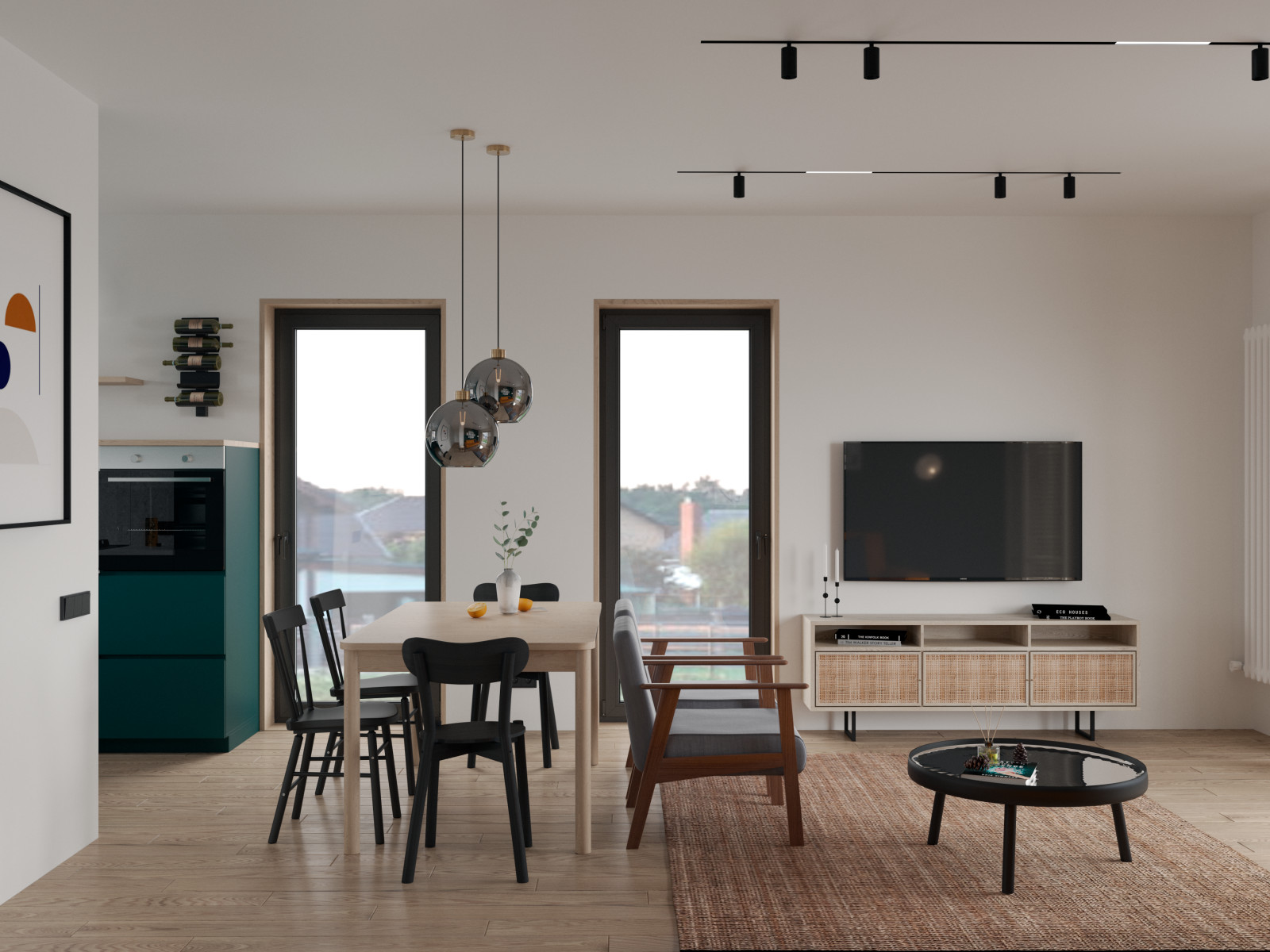 Апельсиновый диван в современном интерьере