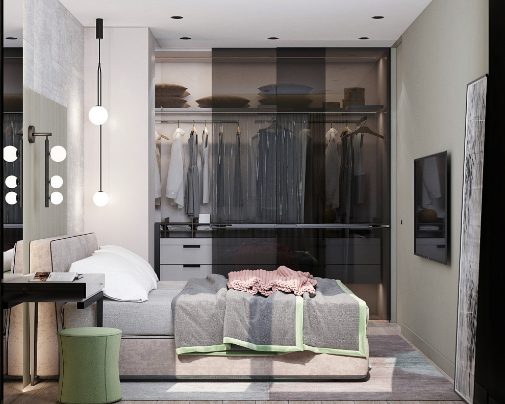 Спальня в апартаментах на Красных Воротах, Москва