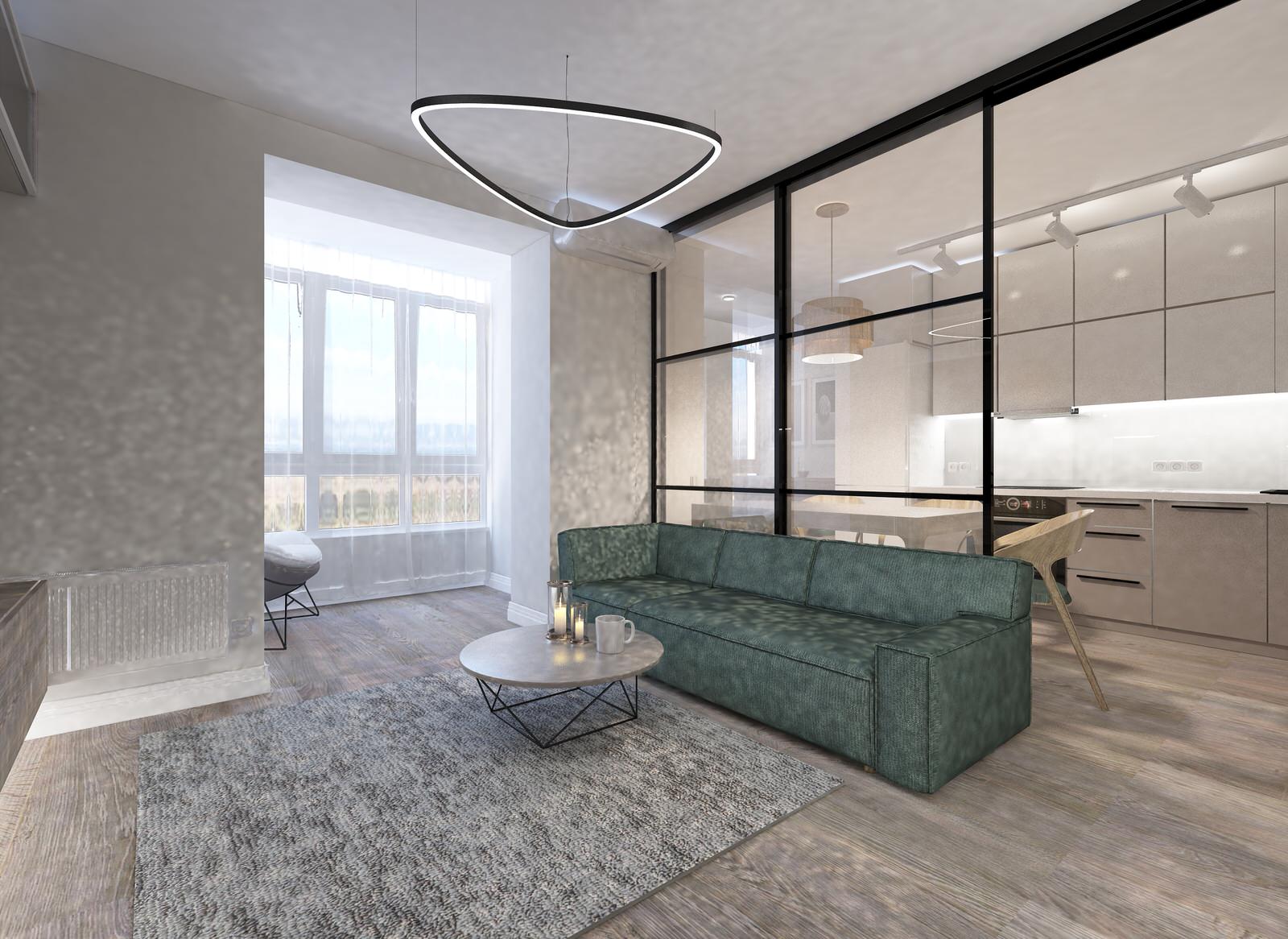 дизайн квартиры 42 кв.м ЖК Булгаковский парк