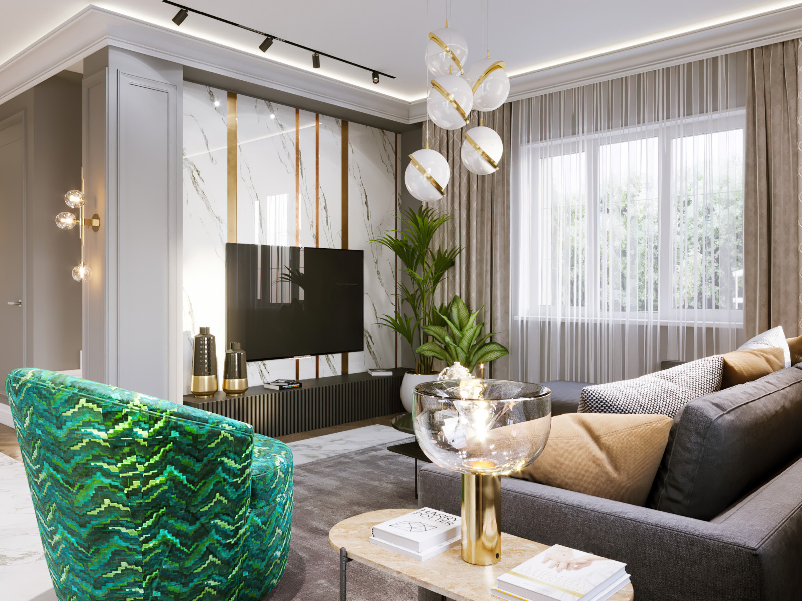 Интерьер загородного дома 280 кв.м КП Вешки