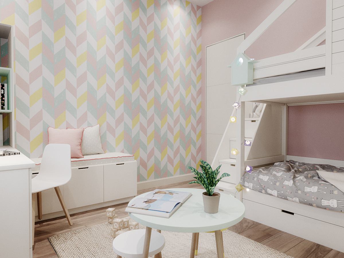 Детская для девочки в пастельных тонах