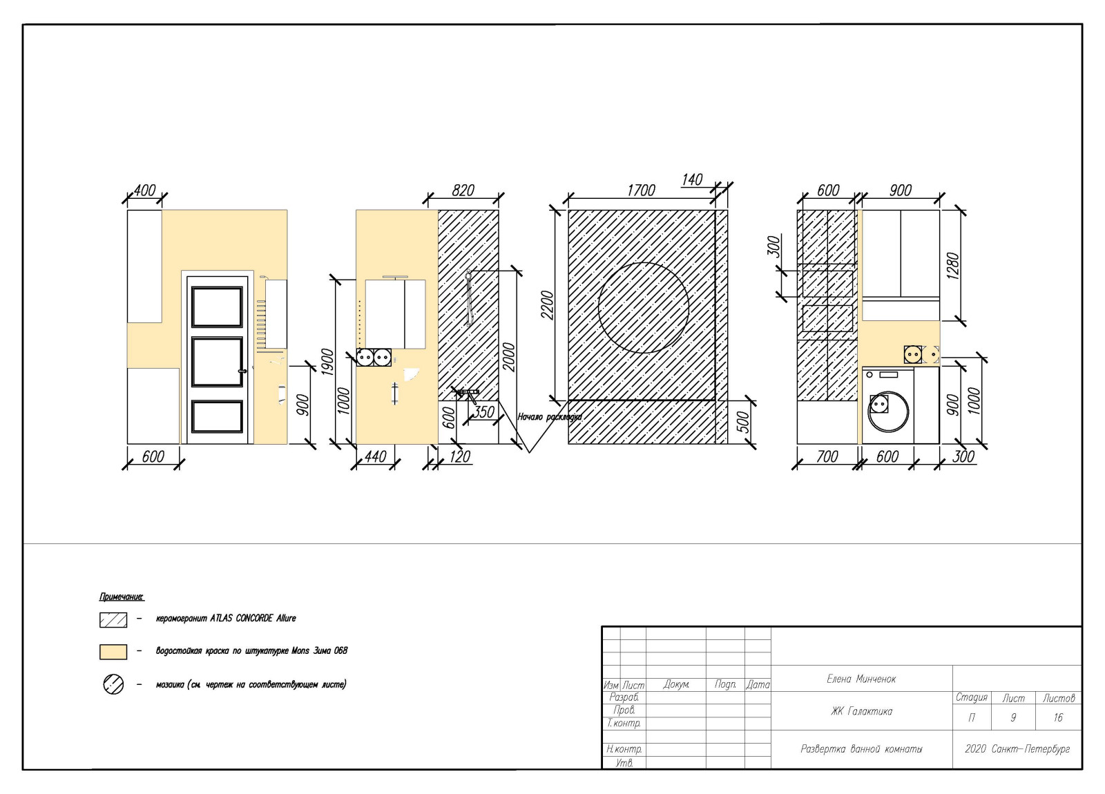 Квартира с мозаичным панно в ЖК Галактика Премиум