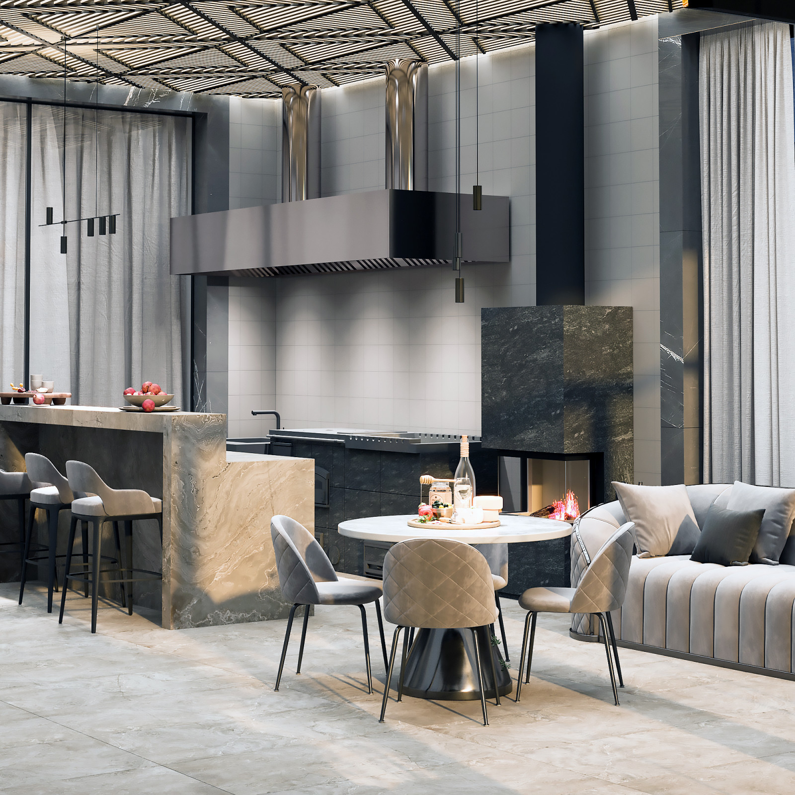 Современный дом на берегу Волги