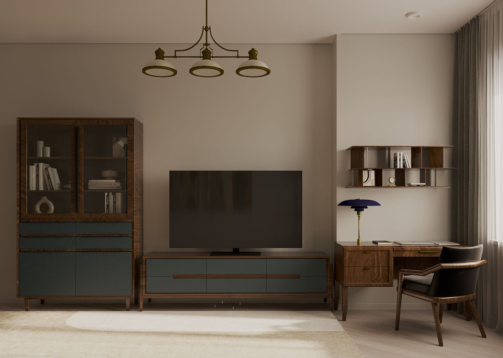 Гостиная в современном стиле, 20 м