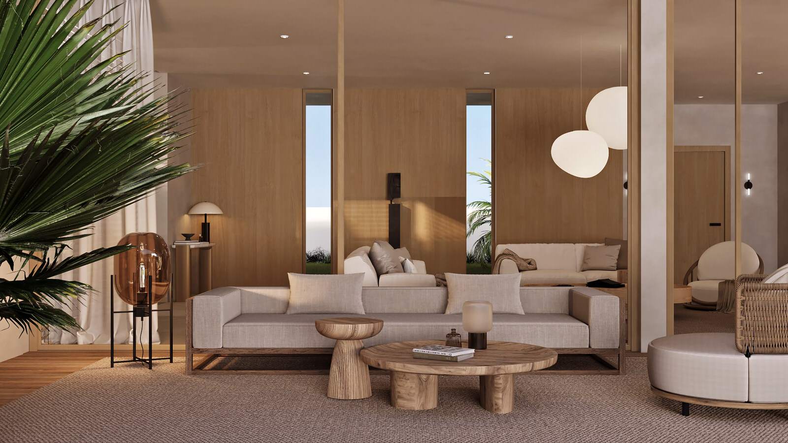 Natural minimalism with touches of oriental motifs in the villa in Senegal