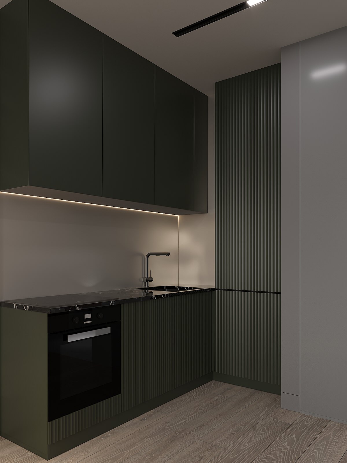 Проект кухни-гостиной в ЖК "MYPRIORITY Basmanny"