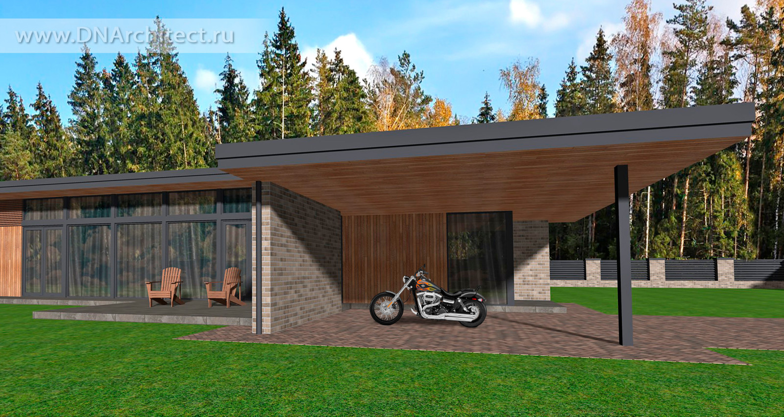 Проект одноэтажного дома L-161-D