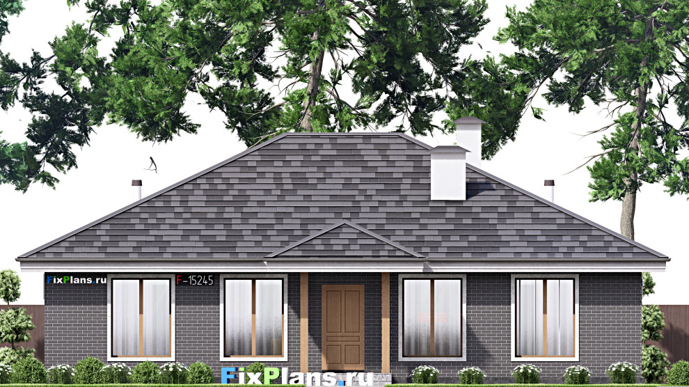 Проект одноэтажного дома 15х15м S167м2 F-15245