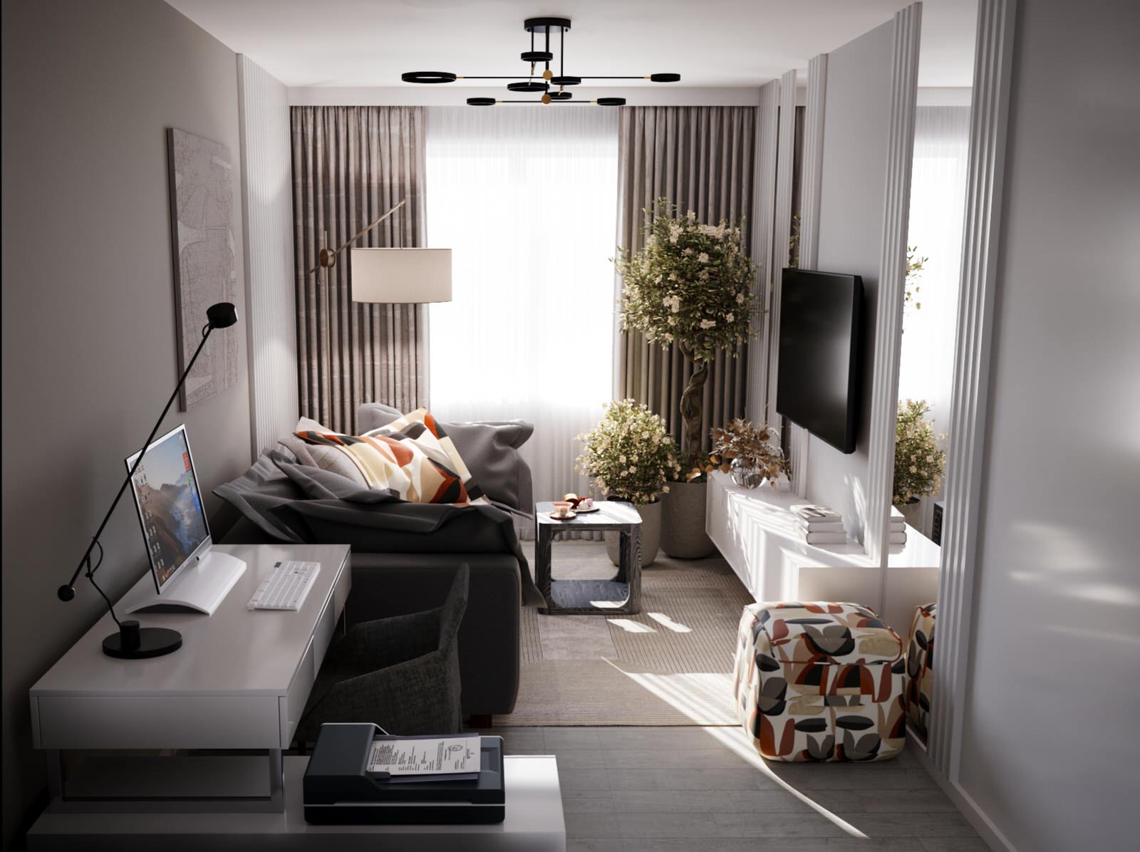 Сканди гостиная