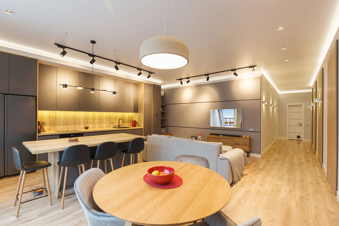 Современный ремонт трехкомнатной квартиры 114 м2